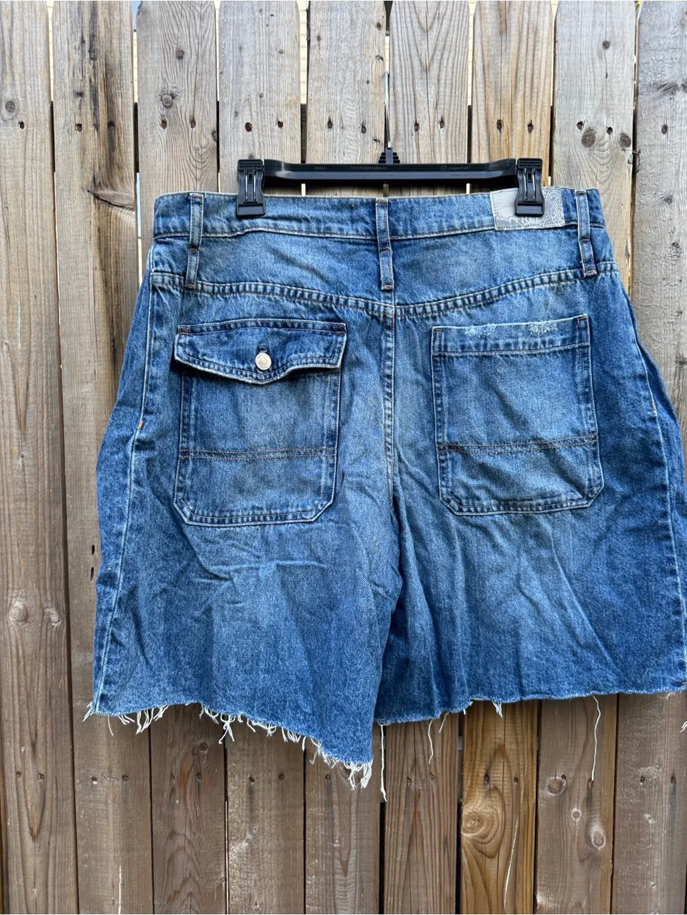 We The Free boomerang long denim short